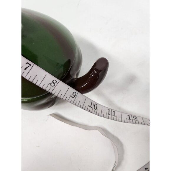 Vintage Mexican Pottery Green Jalapeno Pepper Salsa Dish Ceramic Covered - Picture 10 of 11